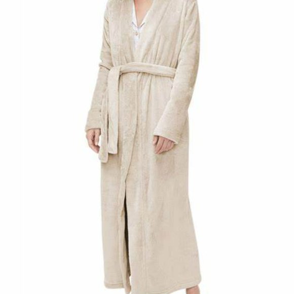 NWT UGG WOMEN'S MARLOW MOONBEAM VELOUR LONG BATH ROBE - Picture 1 of 5